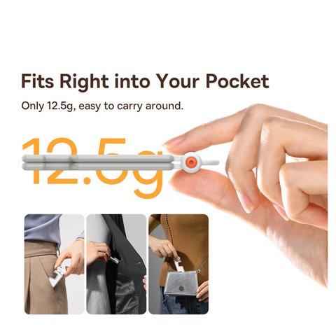 Holder Baseus Portable Series Folding Moon, (folded, desktop, white, plastic) #B10556600211-00 Preview 2