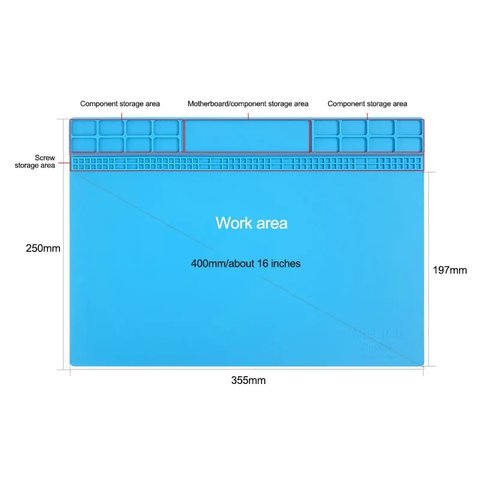 Insulation Mat RELIFE RL-004A, (heat resistant, antistatic, 355 mm, 250 mm, with cells) Preview 6