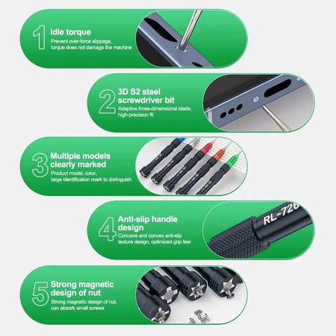 Destornillador Tri-Wing RELIFE RL-726 3D/Y0.6, Tri-Point Vista previa  6