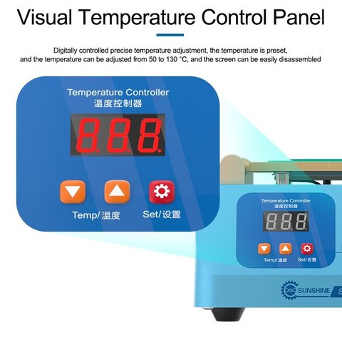 Dispositivo para despegar el módulo de pantalla Sunshine S-918L, se utiliza para pantallas de hasta 8.5", con bomba de vacío Vista previa  6
