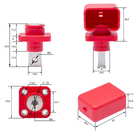 Клема силова, 200 A, комплект Прев'ю 1