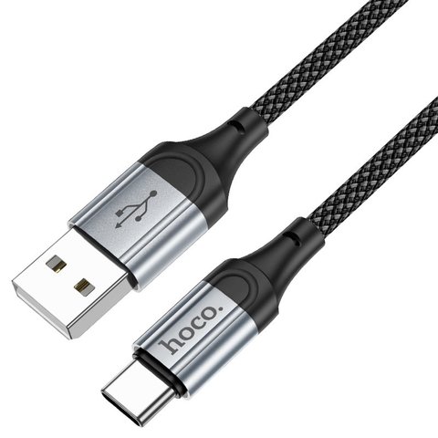 USB кабель Hoco X102, USB тип-C, USB тип-A, 100 см, 3 A, чорний, в нейлоновому обплетенні, #6942007608770 Прев'ю 2