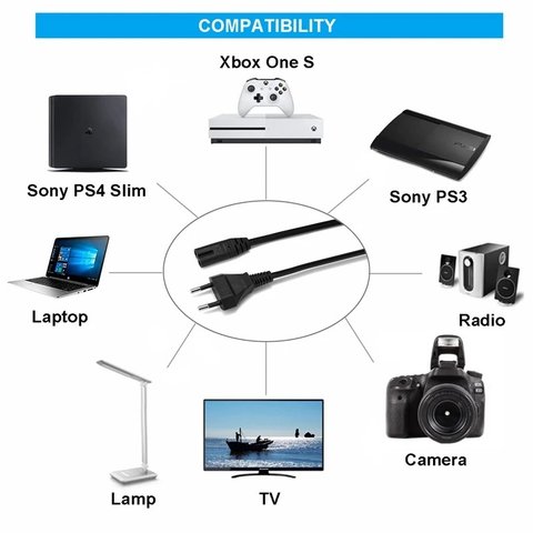 Кабель живлення С7 для медіаконвертерів, чорний, 1,5 м Прев'ю 3
