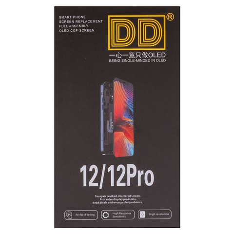 Дисплей для iPhone 12, iPhone 12 Pro, черный, с рамкой, HC, без ошибки, (OLED), DD-OLED OEM soft, diagnosable Превью 2